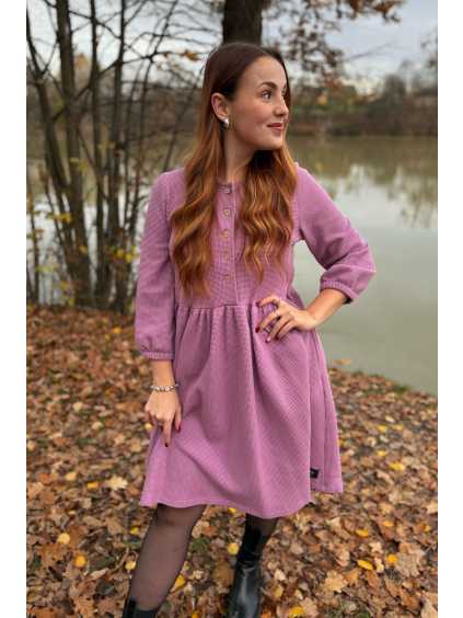 Vaflové šaty Anne s propínáním